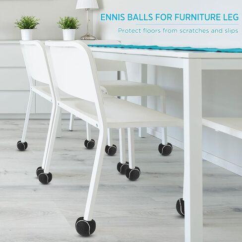 Macarrie 24 Pcs Precut Tennis Balls for Furniture Legs and Floor Protection Chairs Desks Furniture Tennis Balls for Chairs Feet Long Lasting Tennis Ball Chair Foot Covers in Saudi Arabia
