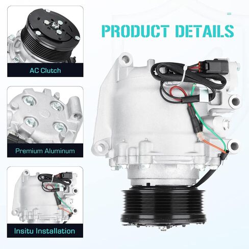 AC Compressor with A/C Clutch for Honda Civic 1.8L 2012 2013 2014 2015, for Acura ILX 2.0L 2013 2014 2015, 16003527-101, 16003527-102, 16003527-103, 38800-R1B-A01RM in Saudi Arabia