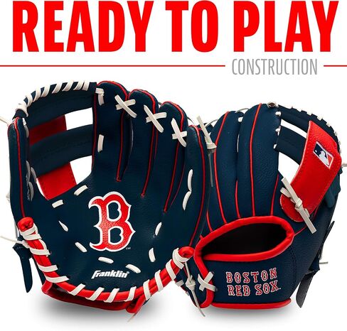 Franklin Sports MLB Youth Teeball Glove and Ball Set - Kids Baseball and Teeball Glove and Ball - Perfect First Kids Glove - 9.5" in Saudi Arabia