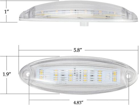 Partsam 5pcs عدسة الدخان الأصفر 6 LED أعلى الكابينة سقف تشغيل أضواء المصابيح الجمعية استبدال لFreightliner Cascadia الثقيلة أضواء الكابينة شاحنة in Kuwait