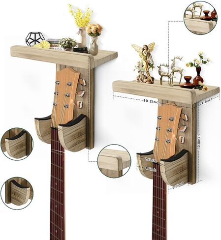 Thcbme Guitar Wall Mount,Guitar Wall Hanger Holder with Shelf for Acoustic or Mandolin,Violin,General Guitar (One Pack) in Saudi Arabia