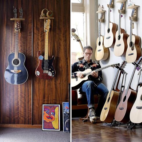 Thcbme Guitar Wall Mount,Guitar Wall Hanger Holder with Shelf for Acoustic or Mandolin,Violin,General Guitar (One Pack) in Saudi Arabia