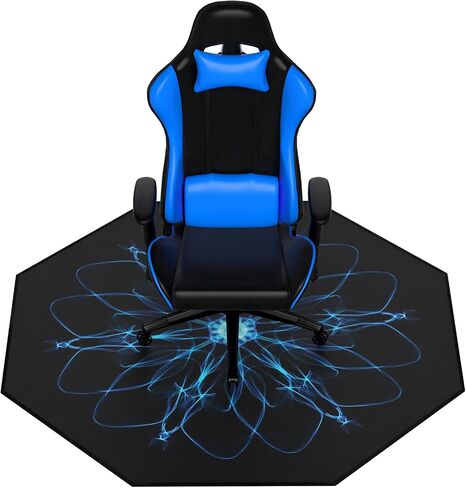 51" X Large Gaming Chair Mat, Natural Rubber Computer Mat for Hard Floor, Game Floor Protector Hardwood Soft/Non-Slip/Scratch-Resistant & Washable (Octagon-3D) in Saudi Arabia