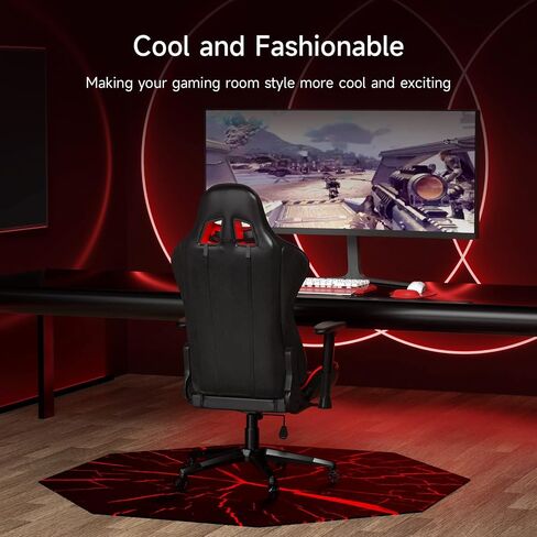 51" X Large Gaming Chair Mat, Natural Rubber Computer Mat for Hard Floor, Game Floor Protector Hardwood Soft/Non-Slip/Scratch-Resistant & Washable (Octagon-3D) in Saudi Arabia