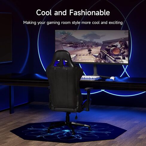 51" X Large Gaming Chair Mat, Natural Rubber Computer Mat for Hard Floor, Game Floor Protector Hardwood Soft/Non-Slip/Scratch-Resistant & Washable (Octagon-3D) in Saudi Arabia
