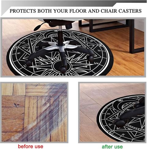 Homcomoda Gaming Chair Mat for Hardwood Floor Anti-Slip Round 47 Inch Floor Protector Low-Pile Computer Chair Mat for Office Gaming Room Home Decor in Kuwait