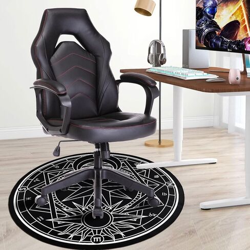 Homcomoda Gaming Chair Mat for Hardwood Floor Anti-Slip Round 47 Inch Floor Protector Low-Pile Computer Chair Mat for Office Gaming Room Home Decor in Kuwait