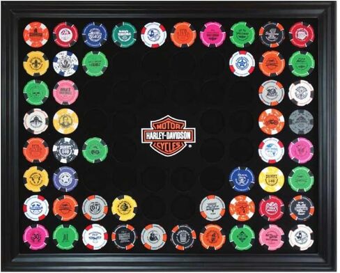 إطار Harley-Davidson Bar & Shield لهواة جمع الرقائق، يحمل 76 شريحة بوكر 6976 in Saudi Arabia