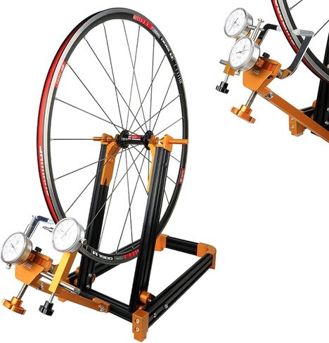 JFOYH 2024 حامل ضبط العجلات الاحترافي الجديد المطور للتحرير السريع والمحور من خلال، أداة رائعة لضبط الحواف متوافقة مع عجلات دراجة الطريق 14 بوصة ~ 29 بوصة و700c in Kuwait