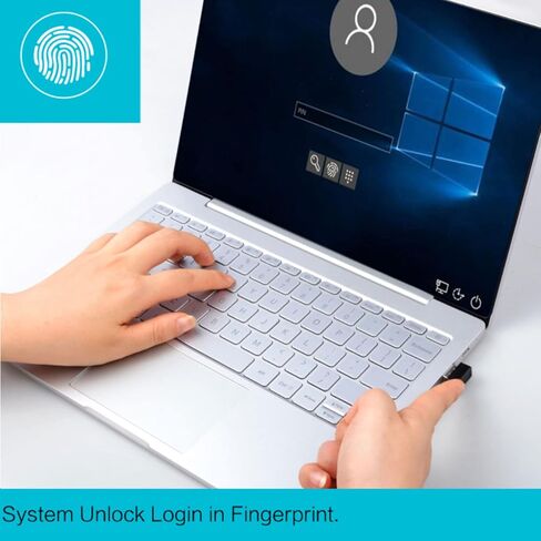 قارئ بصمات الأصابع USB، لنظام التشغيل Windows 10 Hello، لأجهزة الكمبيوتر المحمول، ماسح ضوئي لبصمات الأصابع البيومترية بمفتاح أمان صغير محمول، مطابقة سريعة تعمل باللمس 360 درجة in Saudi Arabia
