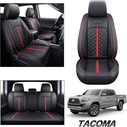 Tomatoman Toyota Tacoma Seat Covers Front Custom for 2005-2022 2023 2024 2025 Trucks Access Crew Extended Double Cab TRD Sports SR V6 Heavy Duty Car Cushions(2 PCS Front/Black) in Saudi Arabia