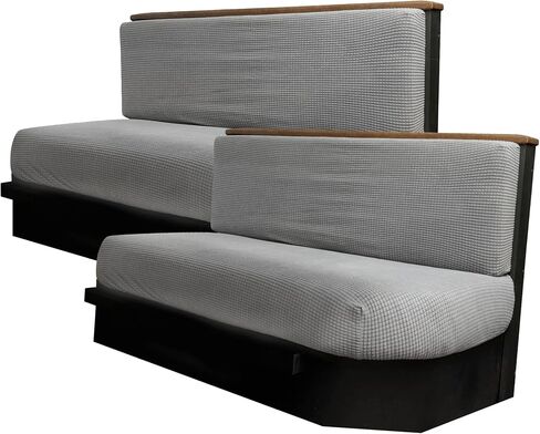 Hudson Comfort RV Dinette Cushion Covers - Microfiber Stretchable Fabric Designed to Fit Wide Variety of Seats - Camper Cushion Slipcovers - Includes 1 Backrest Cover & 1 Bench Cover (Gray) in Saudi Arabia