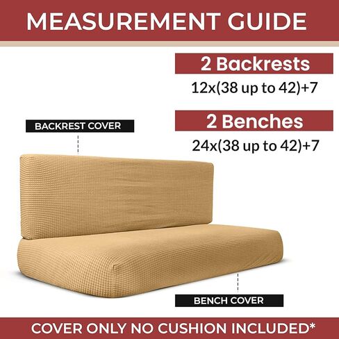 Hudson Comfort RV Dinette Cushion Covers - Microfiber Stretchable Fabric Designed to Fit Wide Variety of Seats - Camper Cushion Slipcovers - Includes 1 Backrest Cover & 1 Bench Cover (Gray) in Saudi Arabia