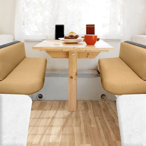 Hudson Comfort RV Dinette Cushion Covers - Microfiber Stretchable Fabric Designed to Fit Wide Variety of Seats - Camper Cushion Slipcovers - Includes 1 Backrest Cover & 1 Bench Cover (Gray) in Saudi Arabia
