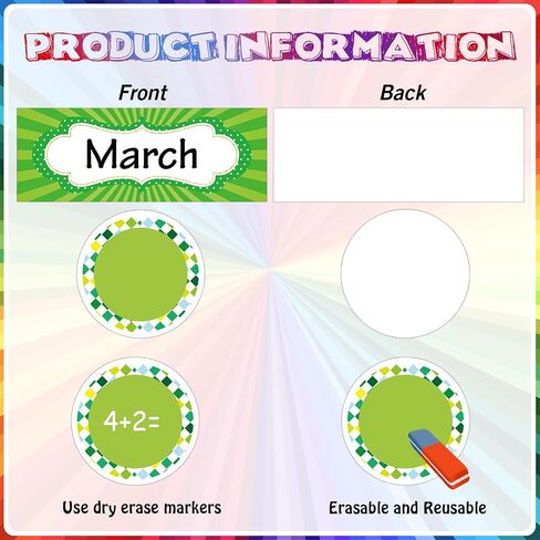 Zonon 48 Pieces Holiday Monthly Headliners Set 12 Months of The Year Headers Seasonal Monthly Bulletin Board Borders with 36 Round Blank Confetti Cutouts(Simple Style) in Saudi Arabia