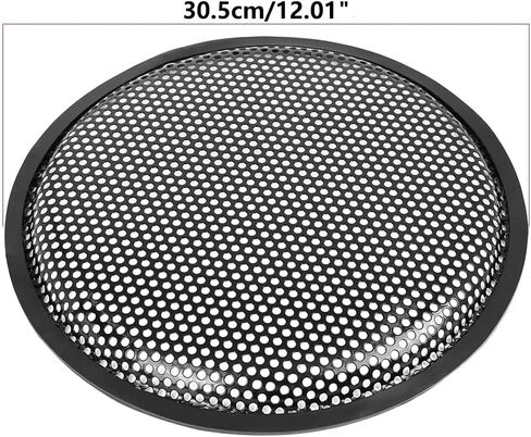 BLAZOR 10 inch Speaker Grill, Blck Subwoofer Metal Steel Mesh Speaker Cover, Waffle Protector Guard, Decorative Car Audio Grille with 4 pcs Grills Clamps and Screws (10 inch) in Kuwait