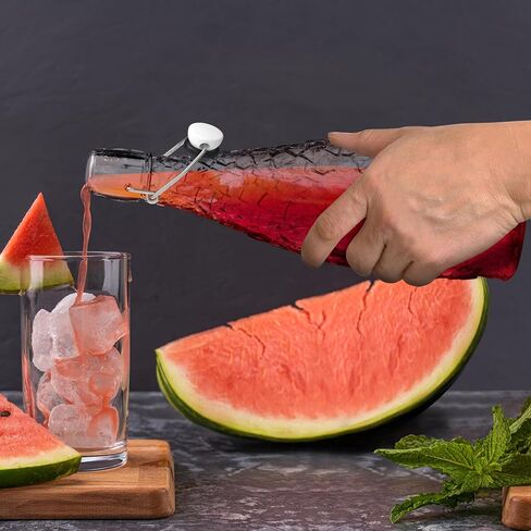 6 عبوات من زجاجات Nevlers الزجاجية المتأرجحة بغطاء محكم الغلق سعة 33 أونصة | زجاجات زجاجية شفافة قابلة للطي مع أغطية | تتضمن فرشاة وقمع | زجاجات زجاجية ذات غطاء متأرجح | زجاجات النبيذ المثالية أيضًا in Kuwait