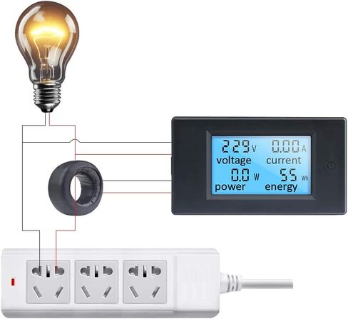 التيار المتناوب الفولتميتر مقياس التيار الكهربائي 80-260 فولت 100A KT-D135 شاشة الكريستال السائل الرقمية فولت أمبير متر Wattmeter مقياس الطاقة مع محول الحالي CT in Kuwait