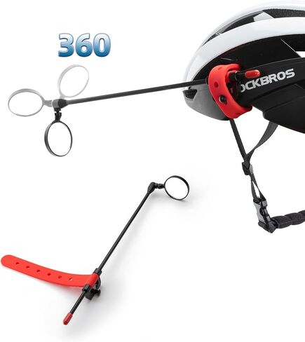 مرآة خوذة الدراجة من ROCKBROS، مرآة محدبة، إطار قابل للتشكيل من سبائك الألومنيوم، طريقة تثبيت قابلة للفصل، مرآة ركوب الدراجات تناسب 90% خوذة دراجة، خفيفة الوزن، ملحقات الدراجة in Kuwait