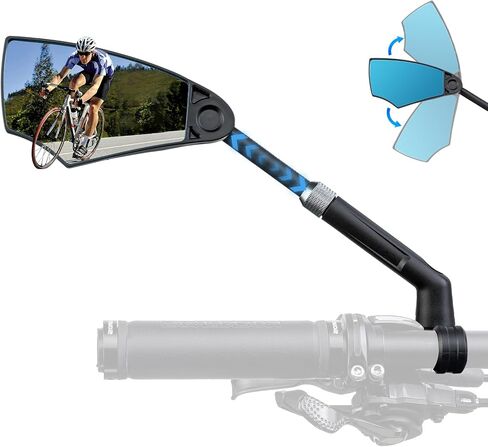 ROCKBROS 2023 Newest Handlebar Bike Mirror Adjustable Safe Rear View Mirror Anti-glare Lens Scratch Resistant Glass Lens 360 Degree Flat Rotation Bike Accessories Suitable For 21-24mm Handlebar in Saudi Arabia