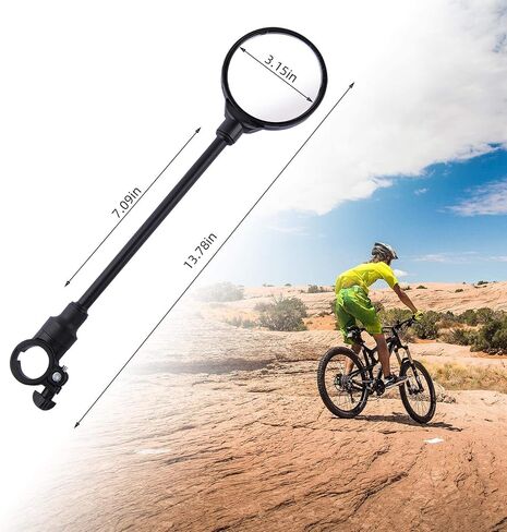 2 PCS Bike Mirror, Adjustable Rotatable Rear View Convex Mirror Bicycle Mirrors Handlebars for Mtb, Outdoors, Cycling in Saudi Arabia