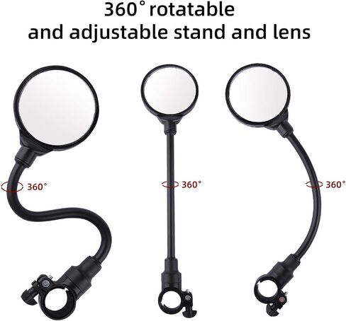 2 PCS Bike Mirror, Adjustable Rotatable Rear View Convex Mirror Bicycle Mirrors Handlebars for Mtb, Outdoors, Cycling in Saudi Arabia