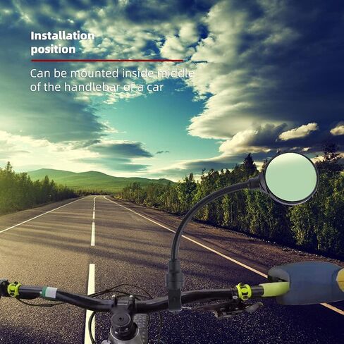 2 PCS Bike Mirror, Adjustable Rotatable Rear View Convex Mirror Bicycle Mirrors Handlebars for Mtb, Outdoors, Cycling in Saudi Arabia