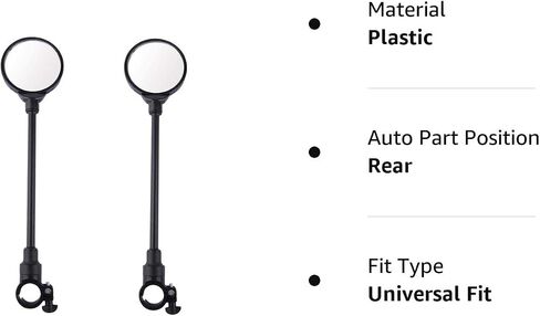 2 PCS Bike Mirror, Adjustable Rotatable Rear View Convex Mirror Bicycle Mirrors Handlebars for Mtb, Outdoors, Cycling in Saudi Arabia