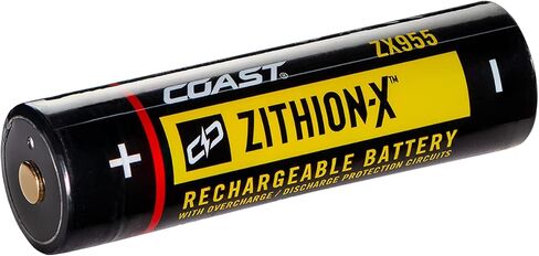 بطارية Coast ZX955 ZITHION-X Li-Ion القابلة لإعادة الشحن لمصابيح LED EAL18، PM300، PM310، وXPH34R، (أسود) in Saudi Arabia