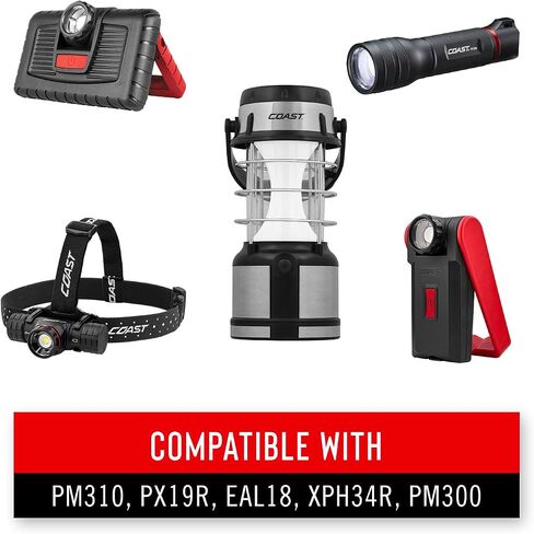 بطارية Coast ZX955 ZITHION-X Li-Ion القابلة لإعادة الشحن لمصابيح LED EAL18، PM300، PM310، وXPH34R، (أسود) in Saudi Arabia