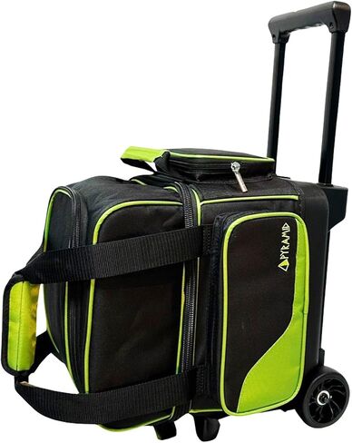 Pyramid Path Pro Deluxe Single Roller Bowling Bag With Separate Shoe Compartment (Up To US Mens Size 11), 2 Large Accessory Pockets, Padded Foam Ball Insert, Lifting Handles and Locking Square Handle in Saudi Arabia