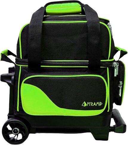 Pyramid Path Pro Deluxe Single Roller Bowling Bag With Separate Shoe Compartment (Up To US Mens Size 11), 2 Large Accessory Pockets, Padded Foam Ball Insert, Lifting Handles and Locking Square Handle in Saudi Arabia