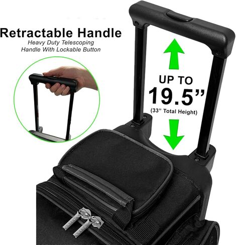Pyramid Path Pro Deluxe Single Roller Bowling Bag With Separate Shoe Compartment (Up To US Mens Size 11), 2 Large Accessory Pockets, Padded Foam Ball Insert, Lifting Handles and Locking Square Handle in Saudi Arabia