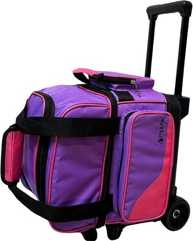 Pyramid Path Pro Deluxe Single Roller Bowling Bag With Separate Shoe Compartment (Up To US Mens Size 11), 2 Large Accessory Pockets, Padded Foam Ball Insert, Lifting Handles and Locking Square Handle in Saudi Arabia