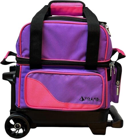 Pyramid Path Pro Deluxe Single Roller Bowling Bag With Separate Shoe Compartment (Up To US Mens Size 11), 2 Large Accessory Pockets, Padded Foam Ball Insert, Lifting Handles and Locking Square Handle in Saudi Arabia