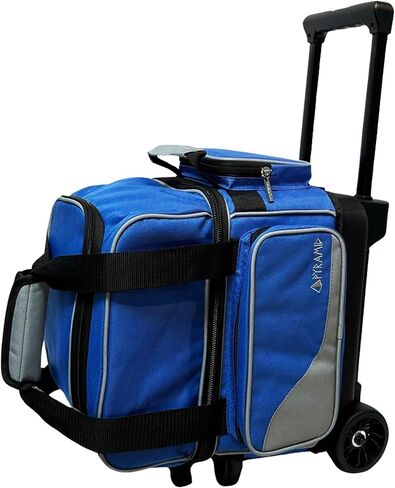Pyramid Path Pro Deluxe Single Roller Bowling Bag With Separate Shoe Compartment (Up To US Mens Size 11), 2 Large Accessory Pockets, Padded Foam Ball Insert, Lifting Handles and Locking Square Handle in Saudi Arabia