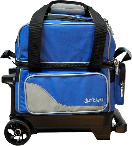 Pyramid Path Pro Deluxe Single Roller Bowling Bag With Separate Shoe Compartment (Up To US Mens Size 11), 2 Large Accessory Pockets, Padded Foam Ball Insert, Lifting Handles and Locking Square Handle in Saudi Arabia