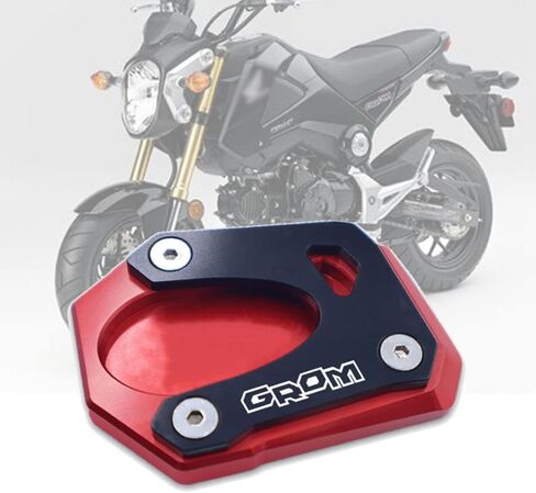 لـ Grom125 grom 125 msx125 2013-2021 2022 2023 دراجة نارية CNC مسنده حامل جانبي للقدم وسادة تمديد لوحة دعم حامل تكبير (أسود) in Kuwait