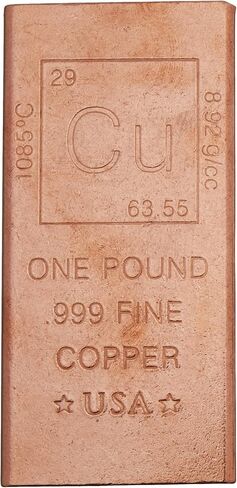 MINT STATE GOLD 1 رطل من النحاس (نمط مسطح) .999 سبائك نقية مع تصميم عنصر الجدول الدوري (1.00) in Kuwait
