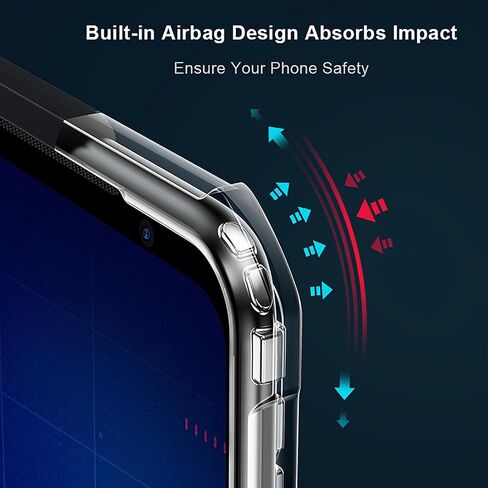 for ASUS ROG Phone 6/6 Pro 5G/6D Case,Ultra-Thin Transparent Cover Soft TPU Bumper + Acrylic Clear Back Military Grade Airbags Shookproof Drop Protection [1 Tempered Films],Black in Saudi Arabia