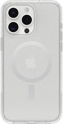 OtterBox iPhone 15 Pro MAX (فقط) حافظة شفافة من سلسلة Symmetry - STARDUST (شفاف/فضي)، مشبك على MagSafe، أنيق للغاية، حواف مرتفعة تحمي الكاميرا والشاشة in Kuwait