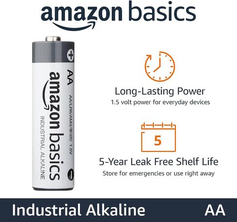 Amazon Basics 40-Pack AA Industrial Alkaline Batteries, 1.5 Volt, Long-Lasting Power, 5-Year Shelf Life in Saudi Arabia
