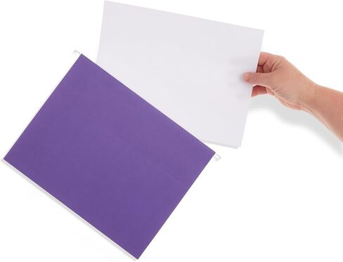 Blue Summit Supplies 25 Hanging File Folders, Letter Size, Assorted Jewel Tone Colors, 1/5 Cut Adjustable Tab Inserts, Designed for Color Coded File Organization, 25 Pack in Saudi Arabia