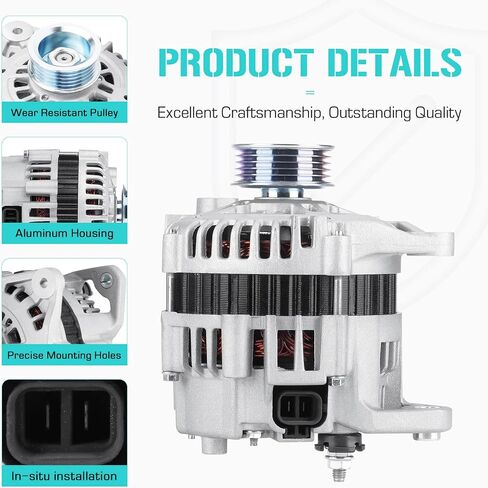 Alternator for Nissan 3.3 3.3L Frontier 1999 2000 2001 2002, Xterra 2000 2001 2002, 113427, LR180-756B, 13789, 23100-4S100, 1-2243-01HI, ALT-3096 in Saudi Arabia
