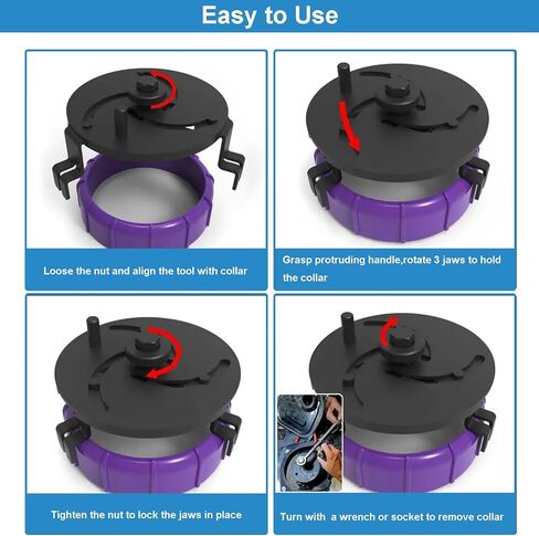 أداة إزالة مضخة الوقود العالمية، أداة حلقة قفل مضخة الوقود القابلة للتعديل، أداة حلقة قفل خزان الوقود ذات 3 فكات دائرية مع مفتاح فك 3.9 بوصة إلى 6.7 بوصة in Kuwait