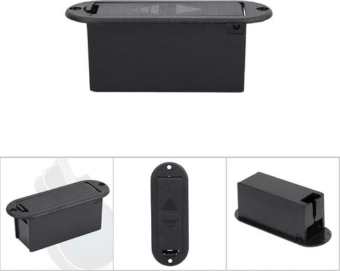 Tomotato 9V Battery Cover Battery Box Case Compartment Holder for Active Guitar Bass(Black) in Saudi Arabia