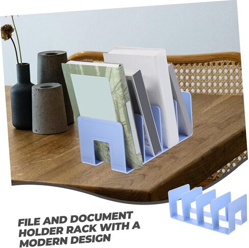 STOBAZA 4 Bookends School Storage Rack File Folder Holder Magazine Organizer Folder Holder for Desk File Cabinet Students Books Organizer Document Storage Rack Office Decor Paper File Rack in Saudi Arabia