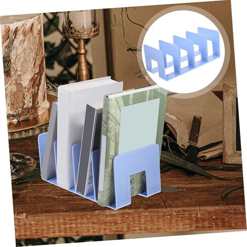 STOBAZA 4 Bookends School Storage Rack File Folder Holder Magazine Organizer Folder Holder for Desk File Cabinet Students Books Organizer Document Storage Rack Office Decor Paper File Rack in Saudi Arabia