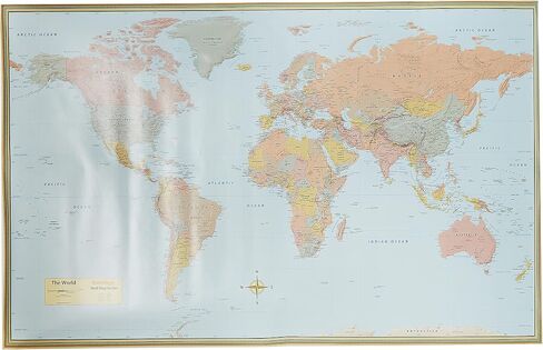 World Map Poster (32 x 50 inches) - Laminated: - a QuickStudy Reference in Saudi Arabia