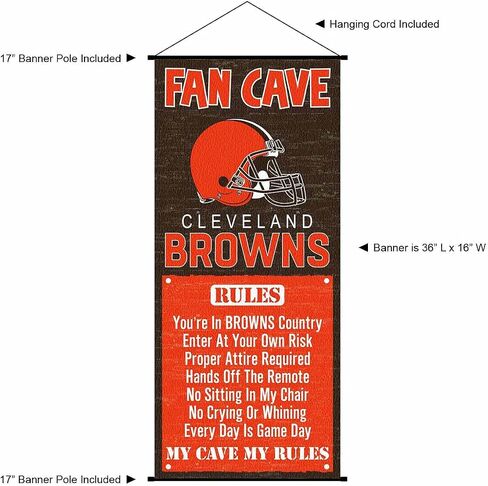Cleveland Browns Man Cave Fan Banner Wall Door Scroll in Saudi Arabia